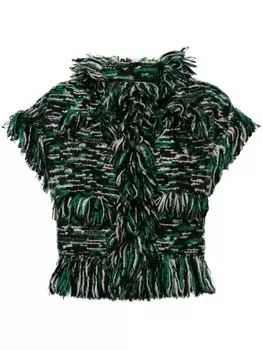 Sacai жакет с бахромой, зеленый