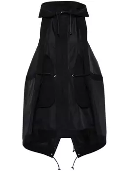 sacai жилет с капюшоном, черный