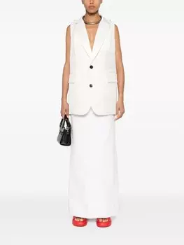 Sacai жилет со складками, белый