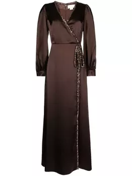Sachin & Babi платье Dorthea с V-образным вырезом, коричневый