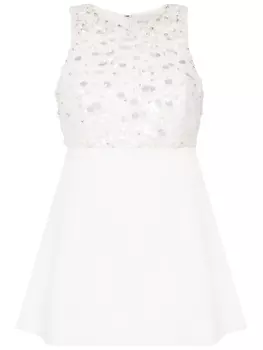 Sachin & Babi платье мини Pia с искусственным жемчугом, белый
