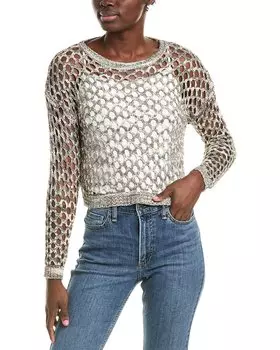 Sadie & Sage большой пуловер из ленточной пряжи, серый