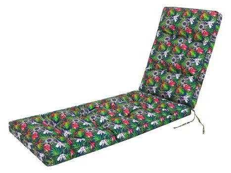 Садовая подушка, подушка для садового стула, удобное сиденье, подушка для кресла, подушка для стула, подушка для кресла, подушка для стула, подушка для шезлонга, черный эко-лен, 121 х 49 см Stanisaw Jurga, мультиколор