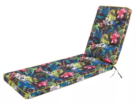 Садовая подушка, подушка для садового стула, удобное сиденье, подушка для кресла, подушка для стула, подушка для кресла, подушка для стула, подушка для шезлонга, синий, 201 х 55 см Stanisaw Jurga, черный