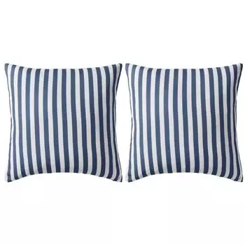 Садовые подушки 2 шт. Полосатый узор 45 х 45 см, темно-синие DKD HOME DECOR