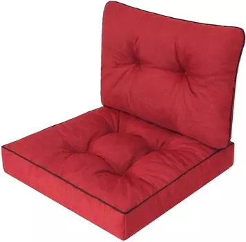 Садовые подушки на мебель Rataan Садовые подушки Rataan, подушки, декоративные подушки, размеры изделия: 60 х 60 х 10 см. Hobbygarden, красный