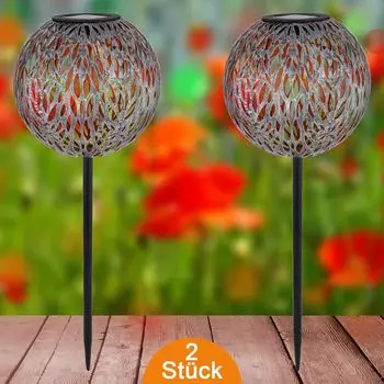 Садовый шар на солнечных батареях 18 см, набор из 2 солнечных ламп для наружного освещения на солнечных батареях bmf-versand