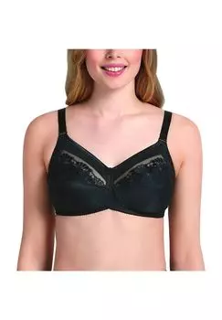 Safina Comfort Бюстгальтер с кружевной отделкой и декоративным бантом для женщин Anita, черный