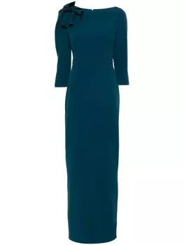 Safiyaa креповое платье макси Krestan, синий