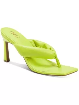 SAGE Женские туфли из искусственной кожи с открытым носком INC, цвет Lime Smooth