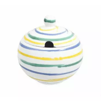 Сахарница цветная огненная гладкая с вырезом 10 см Gmundner Keramik, красочный