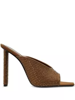 Saint Laurent 110мм Септ мюли, коричневый