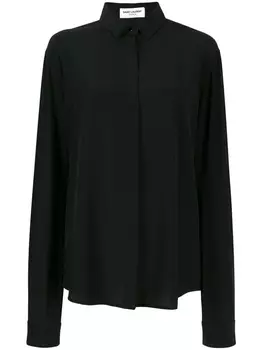 Saint Laurent атласная рубашка, черный
