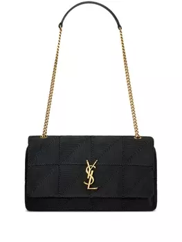 Saint Laurent атласная сумка на плечо Jamie среднего размера, черный