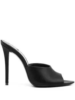 Saint Laurent атласные мюли Goldie 11, черный