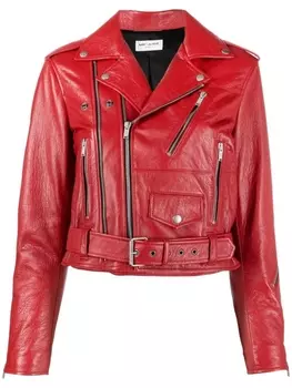 Saint Laurent байкерская куртка, красный