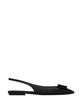 Saint Laurent балетки Anas с бантом, черный