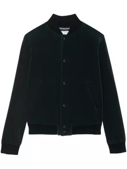 Saint Laurent бархатная куртка Teddy, зеленый