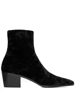 Saint Laurent бархатные ботильоны Vassili 60, черный