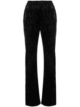 Saint Laurent бархатные брюки широкого кроя, черный