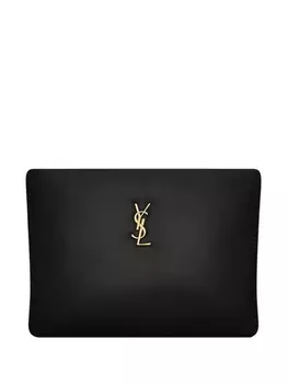 Saint Laurent большой клатч на молнии, черный