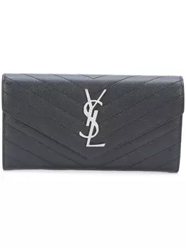 Saint Laurent большой кошелек с монограммой, черный
