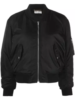 Saint Laurent бомбер на молнии, черный
