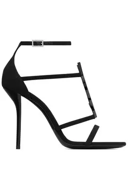 Saint Laurent босоножки Cassandra 100 с логотипом, черный