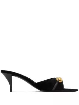 Saint Laurent босоножки Gippy 60 с цепочками, черный