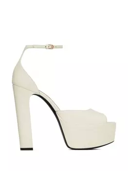 Saint Laurent босоножки Jodie 145 на платформе, белый