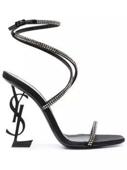 Saint Laurent босоножки Opyum 120 на скульптурном каблуке, черный