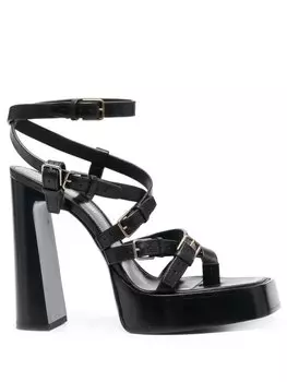 Saint Laurent босоножки Platz 105 на платформе, черный