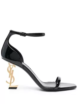 Saint Laurent босоножки с логотипом, черный