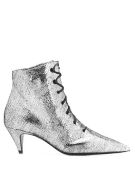 Saint Laurent ботильоны Kiki, серебристый