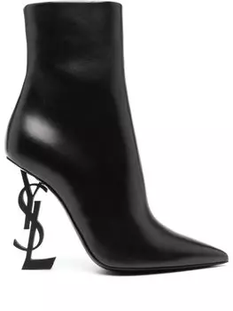 Saint Laurent ботильоны Opium 110 с заостренным носком, черный