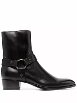 Saint Laurent ботинки Wyatt 40 с ремешкам, черный