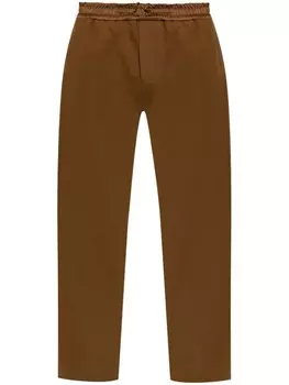 Saint Laurent брюки из хлопка на завязках, коричневый