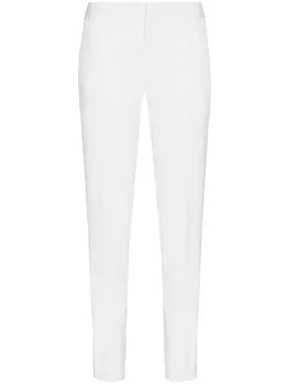 Saint Laurent брюки кроя слим со складками, нейтральный цвет