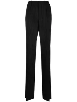 Saint Laurent брюки строгого кроя в тонкую полоску, черный