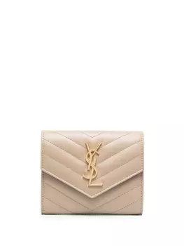 Saint Laurent бумажник с монограммой, нейтральный цвет