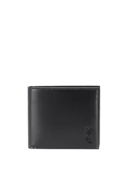 Saint Laurent бумажник с тисненым логотипом, черный