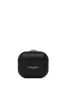 Saint Laurent чехол для AirPods с логотипом, черный