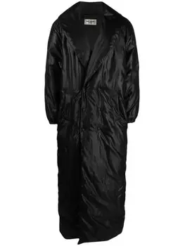 Saint Laurent длинный пуховик на пуговицах, черный