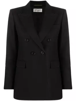 Saint Laurent двубортный блейзер, черный