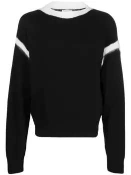 Saint Laurent двухцветный джемпер, черный