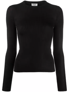 Saint Laurent джемпер с круглым вырезом, черный