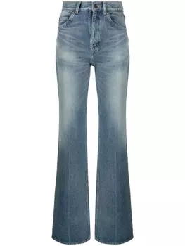 Saint Laurent джинсы bootcut с завышенной талией, синий