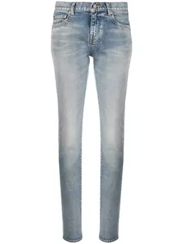 Saint Laurent джинсы скинни с заниженной талией, синий