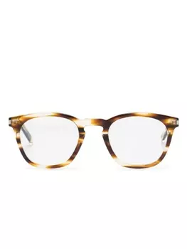 Saint Laurent Eyewear очки SL 30 Slim в квадратной оправе, коричневый