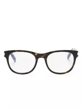 Saint Laurent Eyewear очки SL 663 в квадратной оправе, коричневый